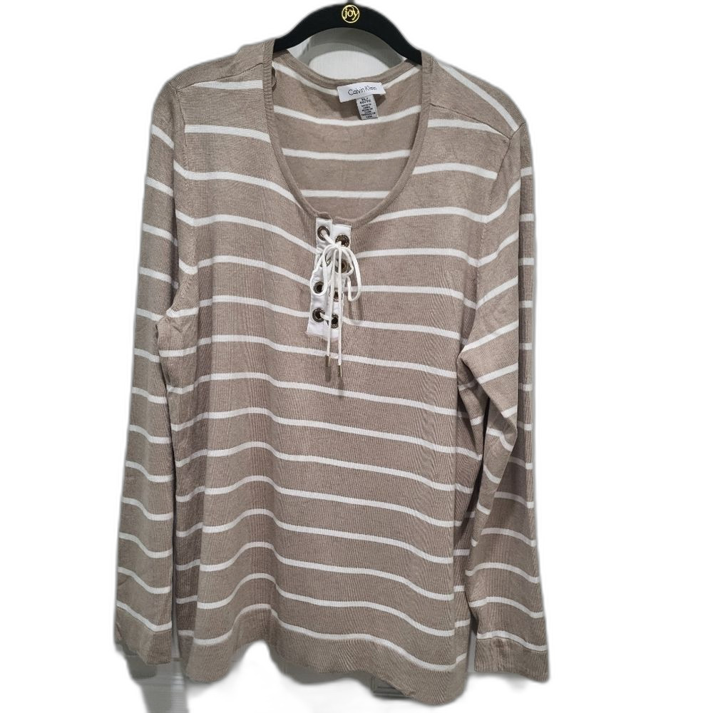 Calvin Klein Striped Top - Size XL